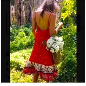 Spell Red Floral Midi Dress